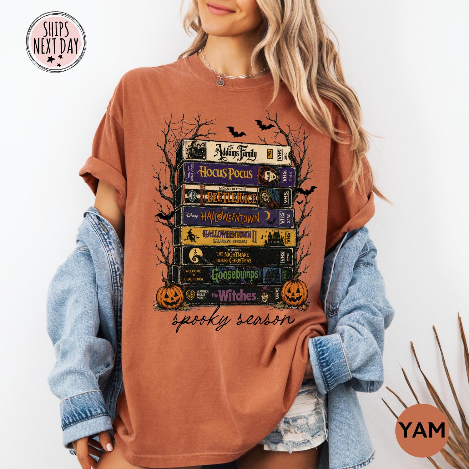 Comfort Colors® Vintage Halloween VHS Tee - Retro Spooky Season Shirt - Funny Horror T-shirt -Scary Movie Halloween Shirt