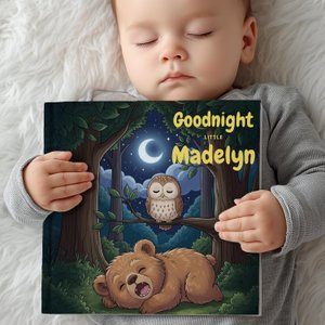 Personalized Baby Bedtime Storybook with Name, Custom First Birthday Keepsake Book with Dedication, Baby Shower/Christmas Gift for Boys/Girls