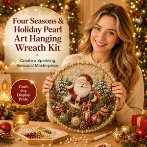 DIY Beaded Seasonal Wall‑Hanging Craft Set, Holiday Pearl Art Hanging Wreath Fun Activity, Home Wall Decor, Gift for Craft Lovers/Friends