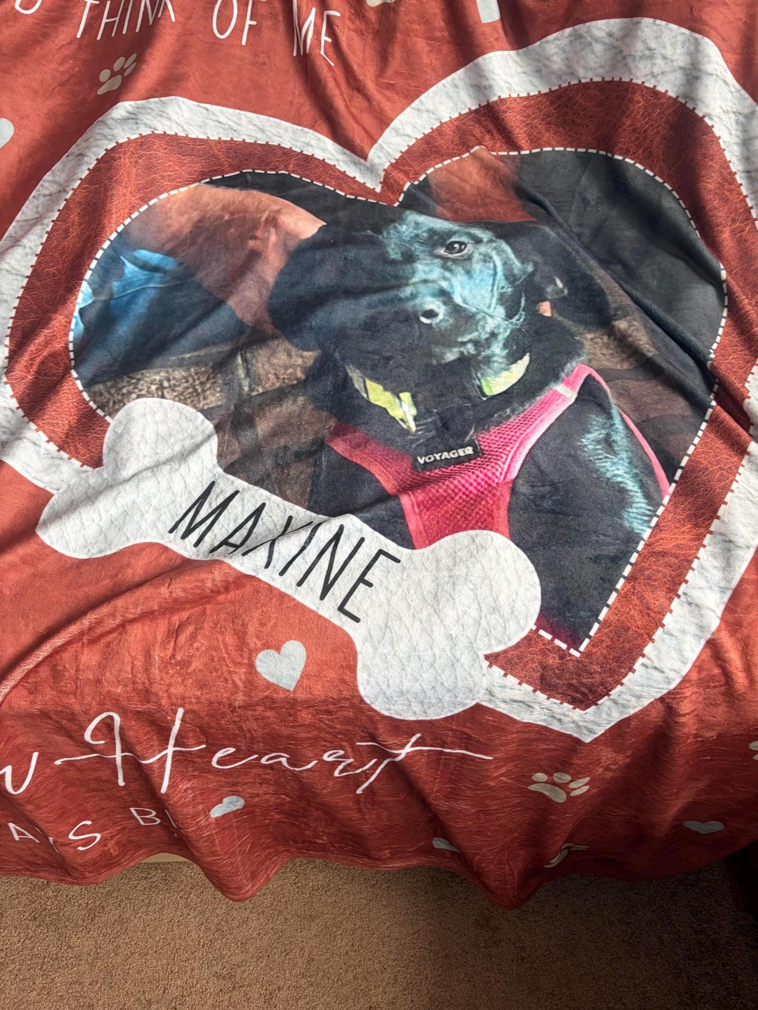 Personalized Dog Memorial Photo Blanket Gift, Dog Loss Pet Memory Gifts, Pet Loss Keepsake Remembrance Gift For Dog Mom Dad Bereavement Gift