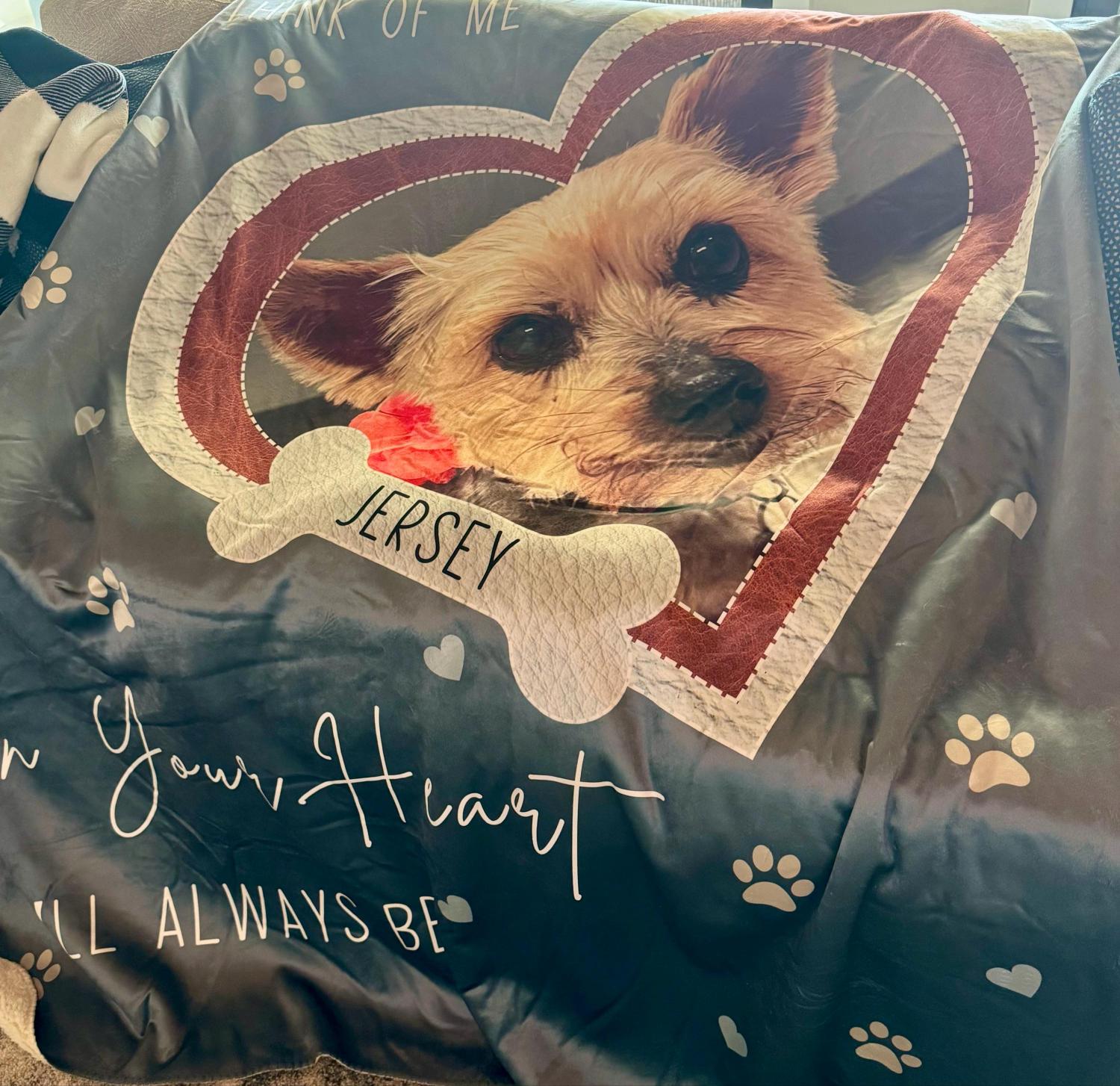 Personalized Dog Memorial Photo Blanket Gift, Dog Loss Pet Memory Gifts, Pet Loss Keepsake Remembrance Gift For Dog Mom Dad Bereavement Gift