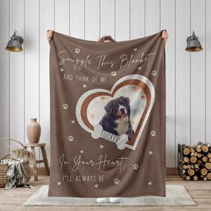 Personalized Dog Memorial Photo Blanket Gift, Dog Loss Pet Memory Gifts, Pet Loss Keepsake Remembrance Gift For Dog Mom Dad Bereavement Gift