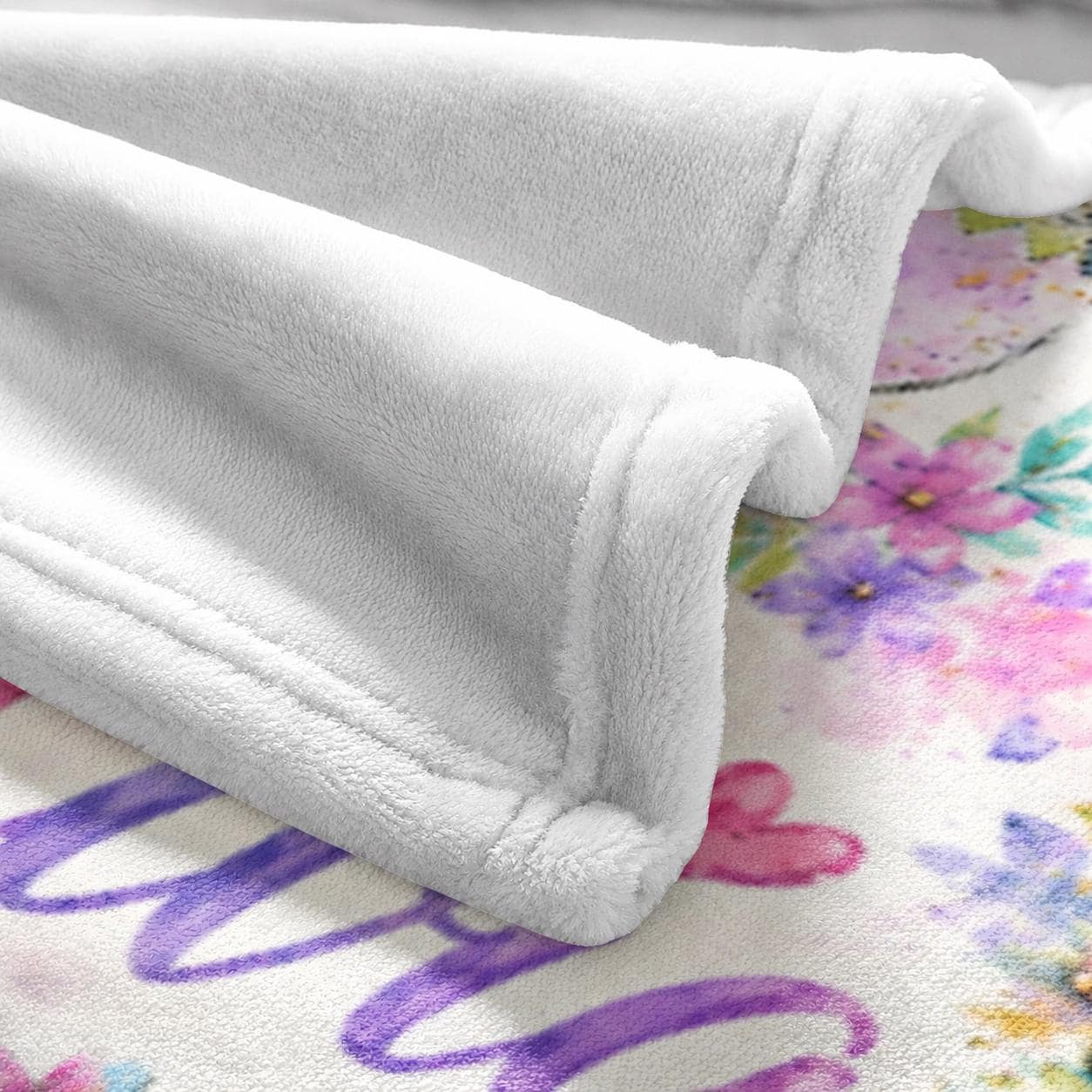 Personalized Dinosaur Blanket for Girls, Custom Baby Girl Name Blanket, Pastel Dino Nursery Bedding, Watercolor Toddler Flannel Gift