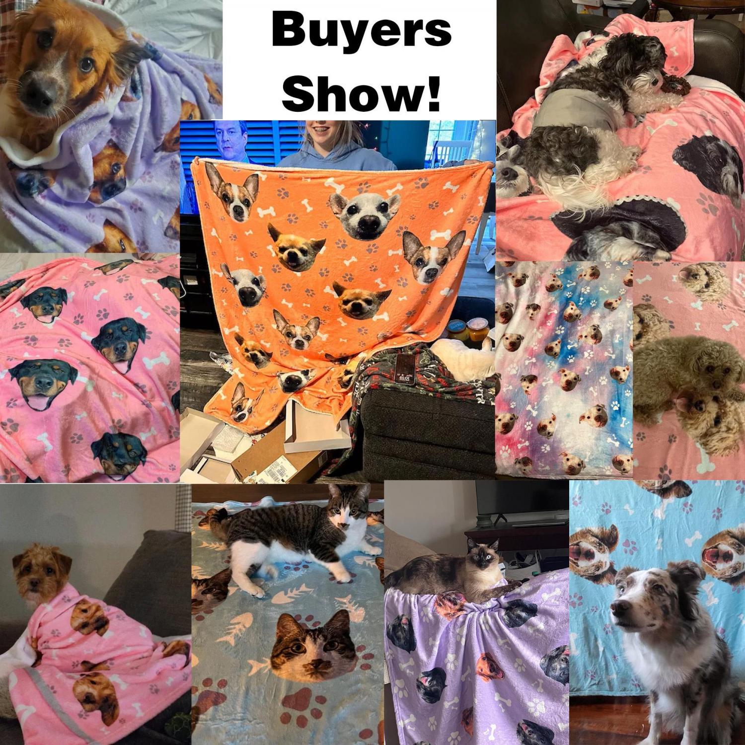 Custom Pet Picture Blanket, Personalized Face Blankets, Dog Cat Memorial Gifts, Christmas Gift