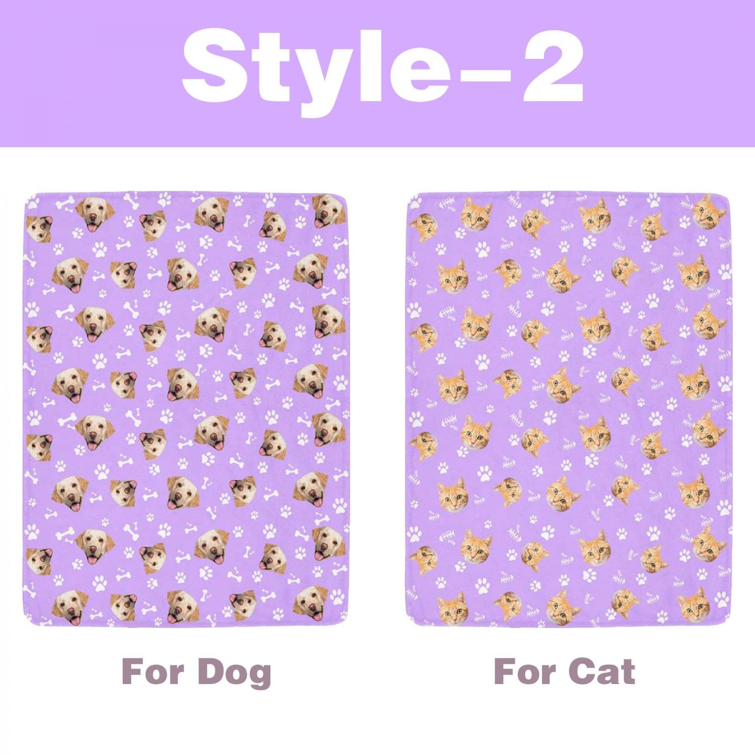 Custom Pet Picture Blanket, Personalized Face Blankets, Dog Cat Memorial Gifts, Christmas Gift