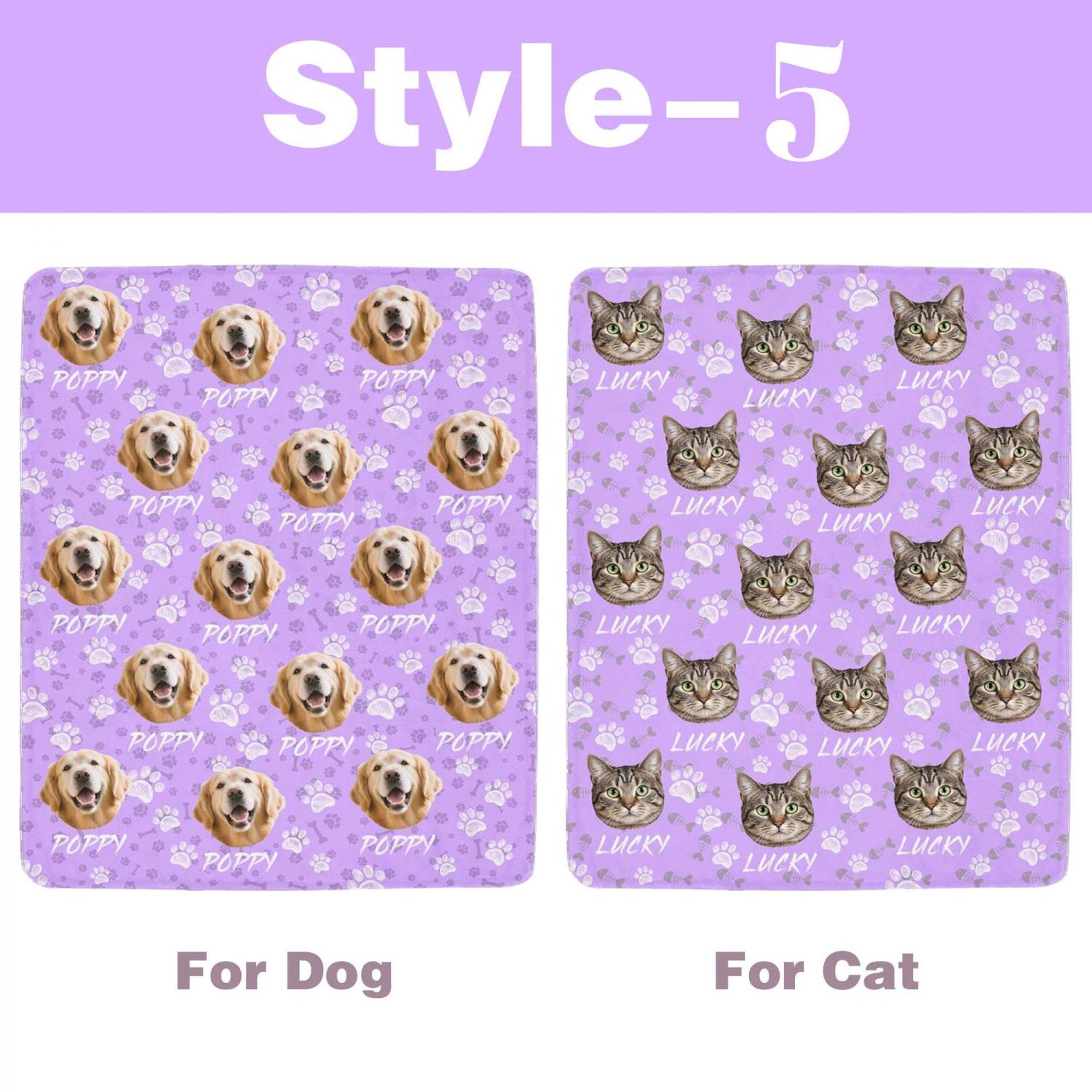 Custom Pet Picture Blanket, Personalized Face Blankets, Dog Cat Memorial Gifts, Christmas Gift