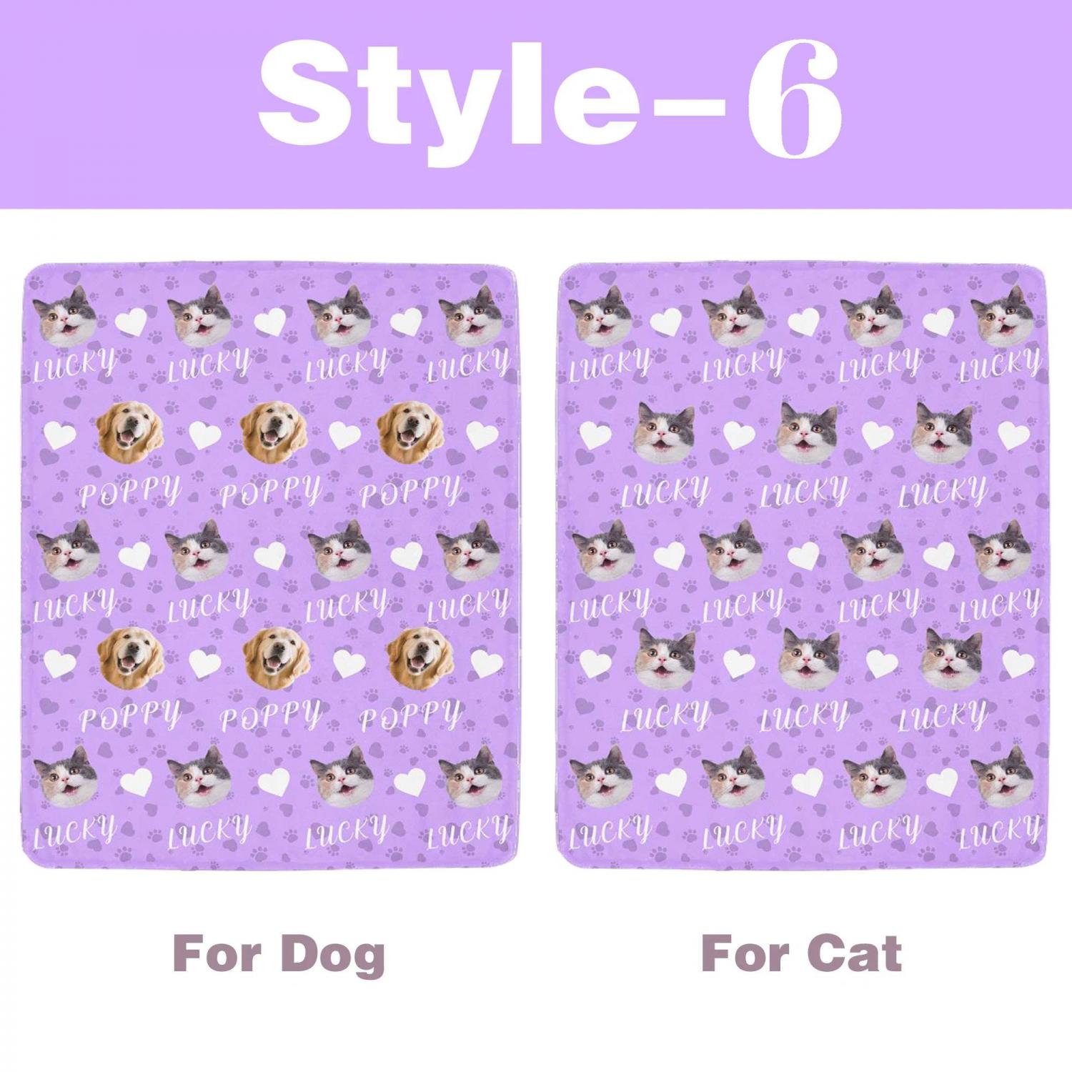 Custom Pet Picture Blanket, Personalized Face Blankets, Dog Cat Memorial Gifts, Christmas Gift