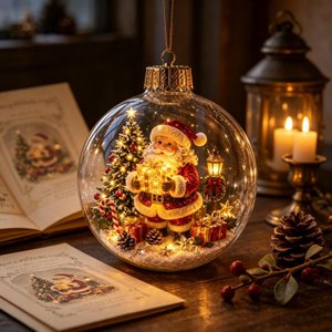 Magical Mini Scene Christmas Bauble Ornament, Festive Hanging Xmas Tree Decor, Unique Holiday Home Decoration, Special Christmas Gift