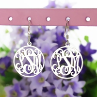 Silver Monogram Earring
